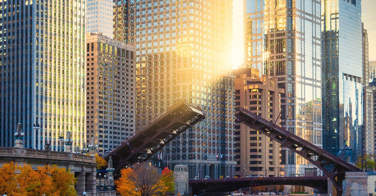 The Chicago River and the Loop in late light