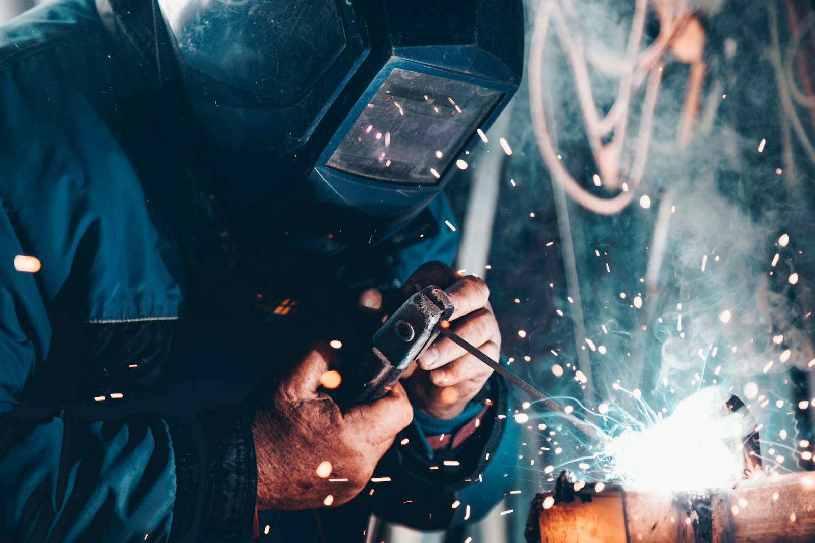 A fabricator at work